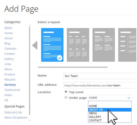 Sub Page Examples Creating Sub-Pages