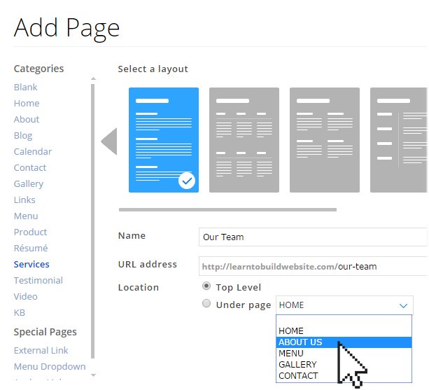 Creating SubPages